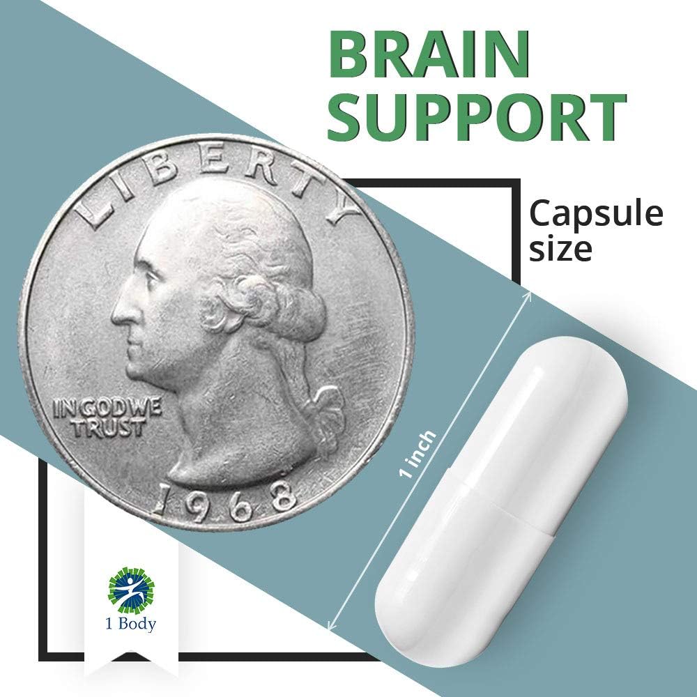 Support Healthy Brain Function with Nootropics, Improve Memory and Boost Focus - Alpha GPC, Lion’s Mane Extract, Bacopa Monnieri, Phosphatidylserine, Ginkgo Biloba, Rhodiola Rosea, Huperzine A: Health & Personal Care