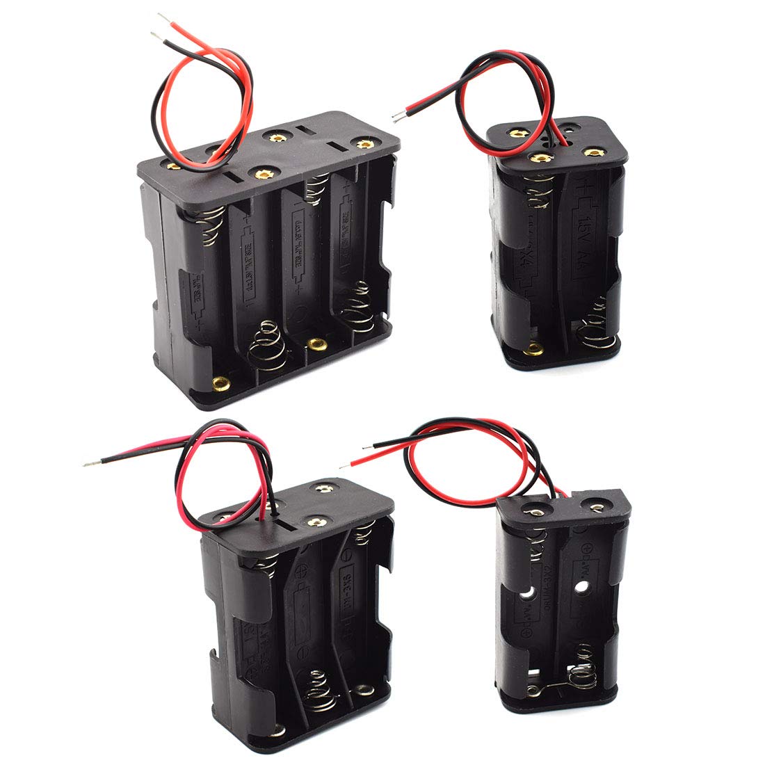 Mua 4-Pack 2/4/6/8 x AA Battery Holder with Wire Leads 3/6/9/12 Volt ...