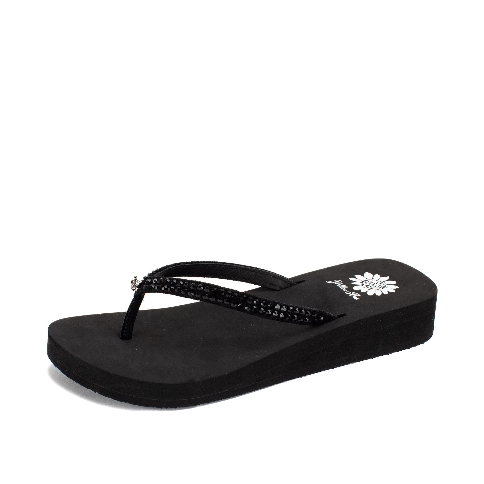 Yellow Box Jello Sandal, Solid Black Image Yellow Box Jello Sandal, Solid Black Image