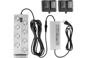 HNZXIB Mist Maker Fogger 8 Head Ultrasonic Mist Fogger with Power Supply，8 Head Ultrasonic Mist Maker Fogger,Mist Maker Fogger Water Fountain for Rockery/Pool/Fish Pond Fog (Sliver 8 Heads)