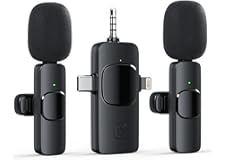 3 in 1 Wireless Lavalier Microphone for iPhone Android Camera USB-C, Noise Canceling Wireless Mini Microphone for YouTube, Vi