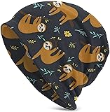 Fuevdvrri Cartoon Sloth On The Tree Leaves Beanie