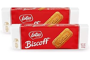 AZEKO Lotus Biscoff Cookies Caramelized Biscuit Cookies 8.8 Ounce (Pack of 2)