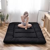 MAXYOYO Japanese Floor Futon Mattress Double Black Memory Foam Thick Tatami Pad