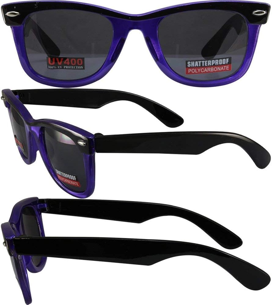 Swag Hipster 4 Sunglasses Clear/Black/Purple Frame Smoke Lenses at