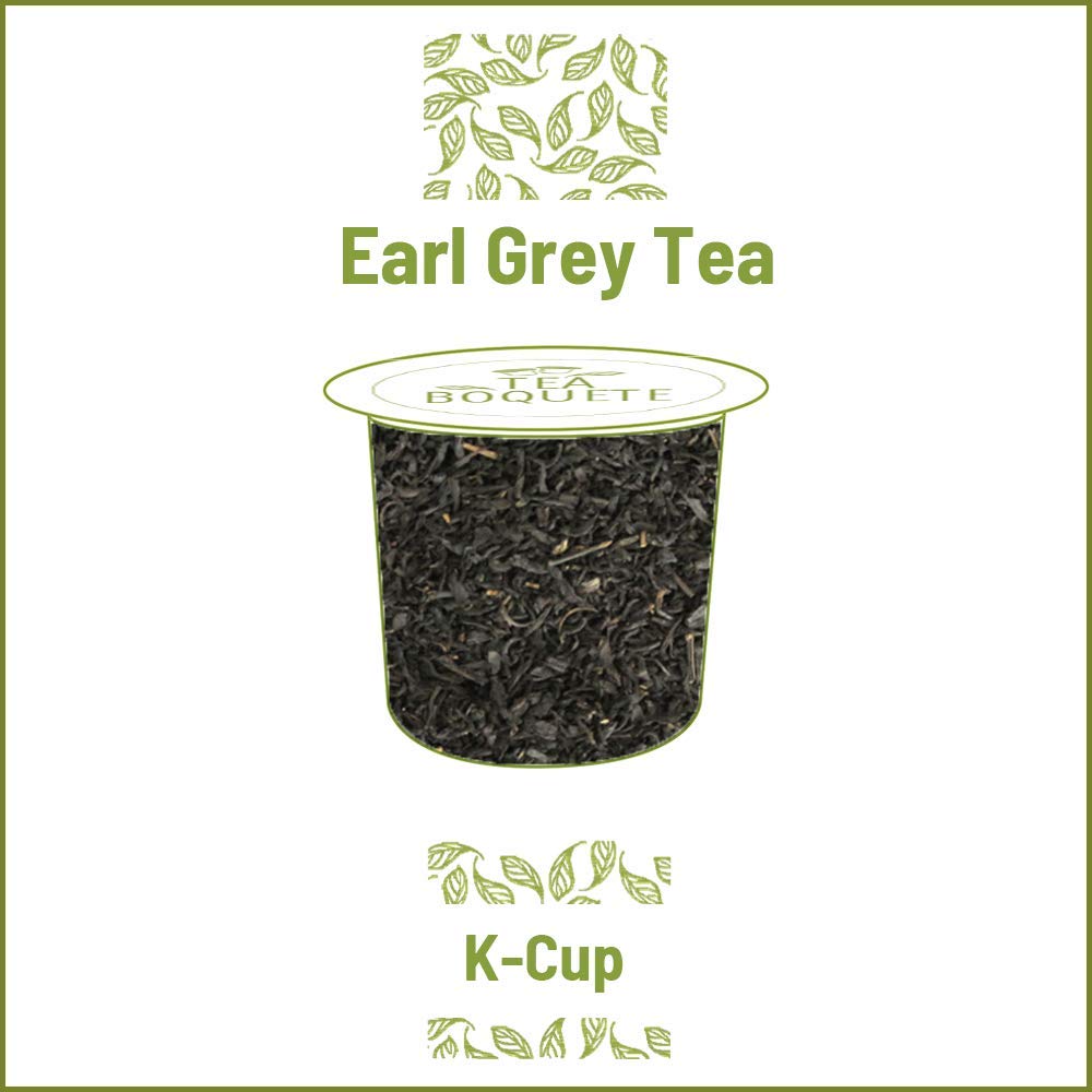 Earl Grey tea pods K-Cup compatible, tea capsules are suitable for Keurig and others K Cup coffee brewing machines (Earl Grey, Pack of 15 pods)