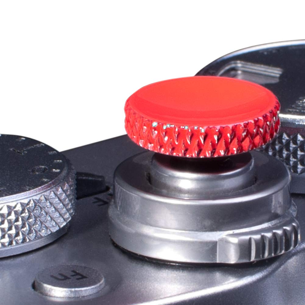 VKO Metal Soft Shutter Release Button,Delicate Camera Shutter Button Knurled Shape Red(2-Pack)