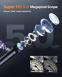 DEPSTECH 5.0MP Inspection Camera, Dual Lens