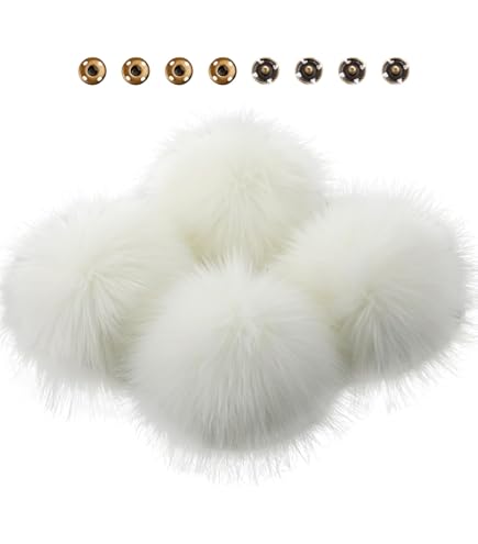 Amazon.com: Pack of 6 Detachable Faux Fox Fur Pom Poms for Hats