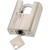 ZARKER J45S Padlock, Heavy Duty Outdoor Padlock with Stainless Steel Shackle, Waterproof Rustproof Lock with 3 Keys for Storage Unit, Warehouse, Garage, 1-Pack