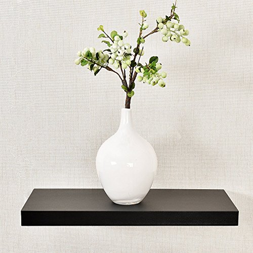 WELLAND Simons Floating Wall Shelf Ledge Shelves, 18-Inch, Black