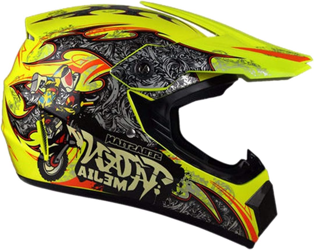 Youth Motorcycle Helmet Boys Girls Kids Scooter Full Face Helmet Adjustable Racing Street Bike Helmet for 7-12 Years Old