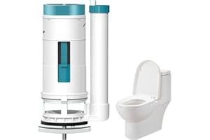Toilet Replacement Parts, Dual Flush Valve Replacement Kit, Round Plastic Toilet Button Pusher with Cuttable Threaded Rod, Un