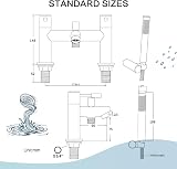 Wasserrhythm Bath Mixer Taps with Shower Attachment Chrome Brass 2 in 1 view 9