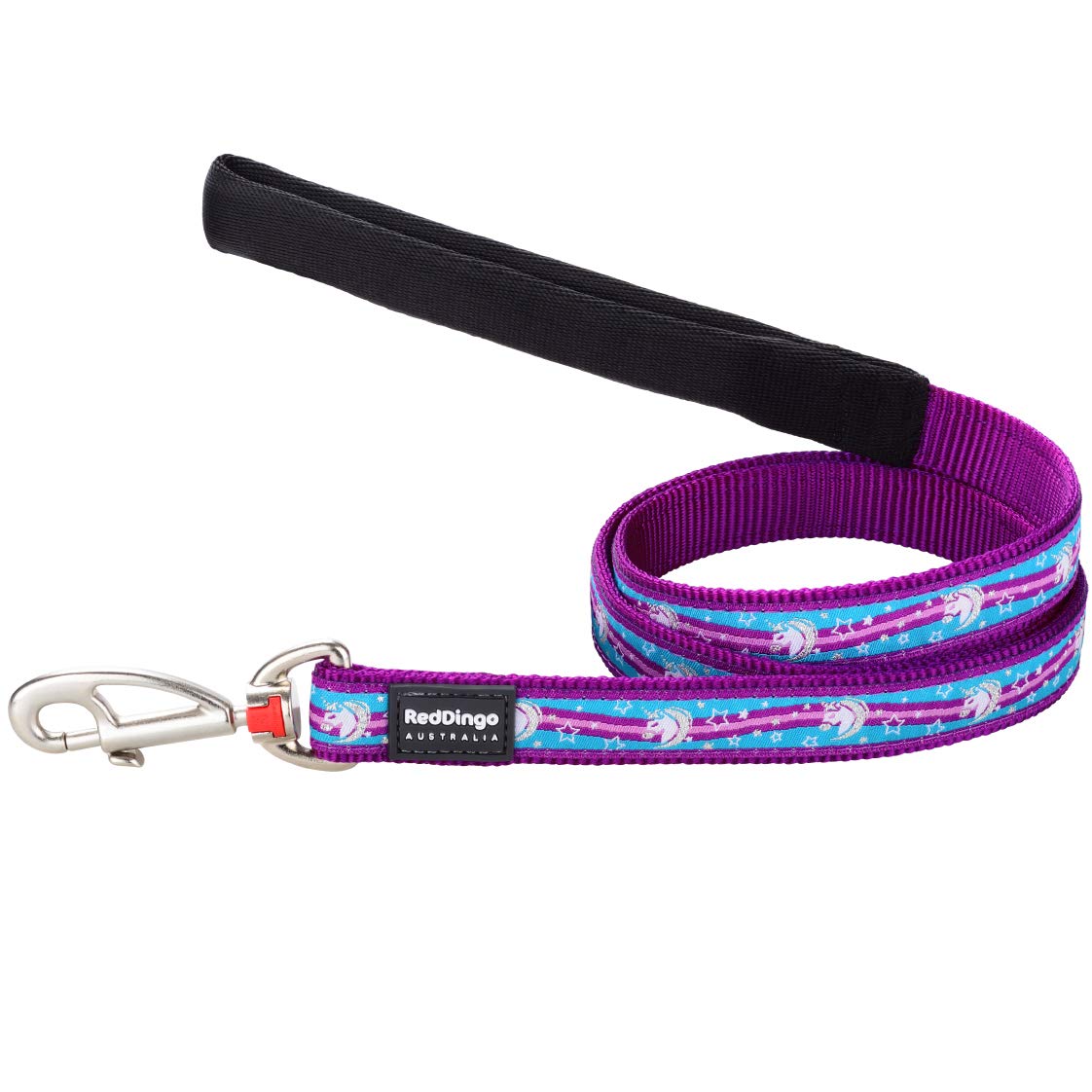 Red Dingo Dog Lead 1.2m Design, Unicorn Purple, Size Medium (20mm x 1.2m)