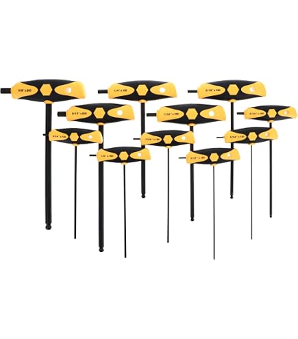 Wiha 8-teiliges T-Griff Set Sechskant (metrisch) – Soft Grip, Kugelkopf – 2,0 Bis 10,0 Mm
