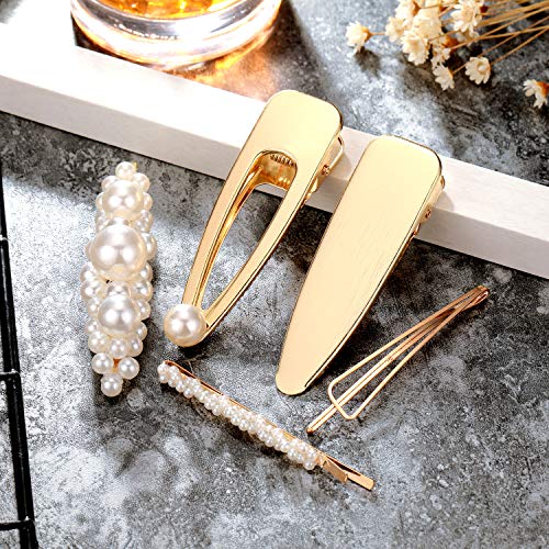 image for Norme Pearl Hair Clip Alloy Hair Barrettes with Faux Pearls Hair Pins 