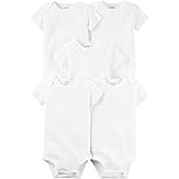 Carter's Baby White 5-Pack Short Sleeve Bodysuits 3 Months