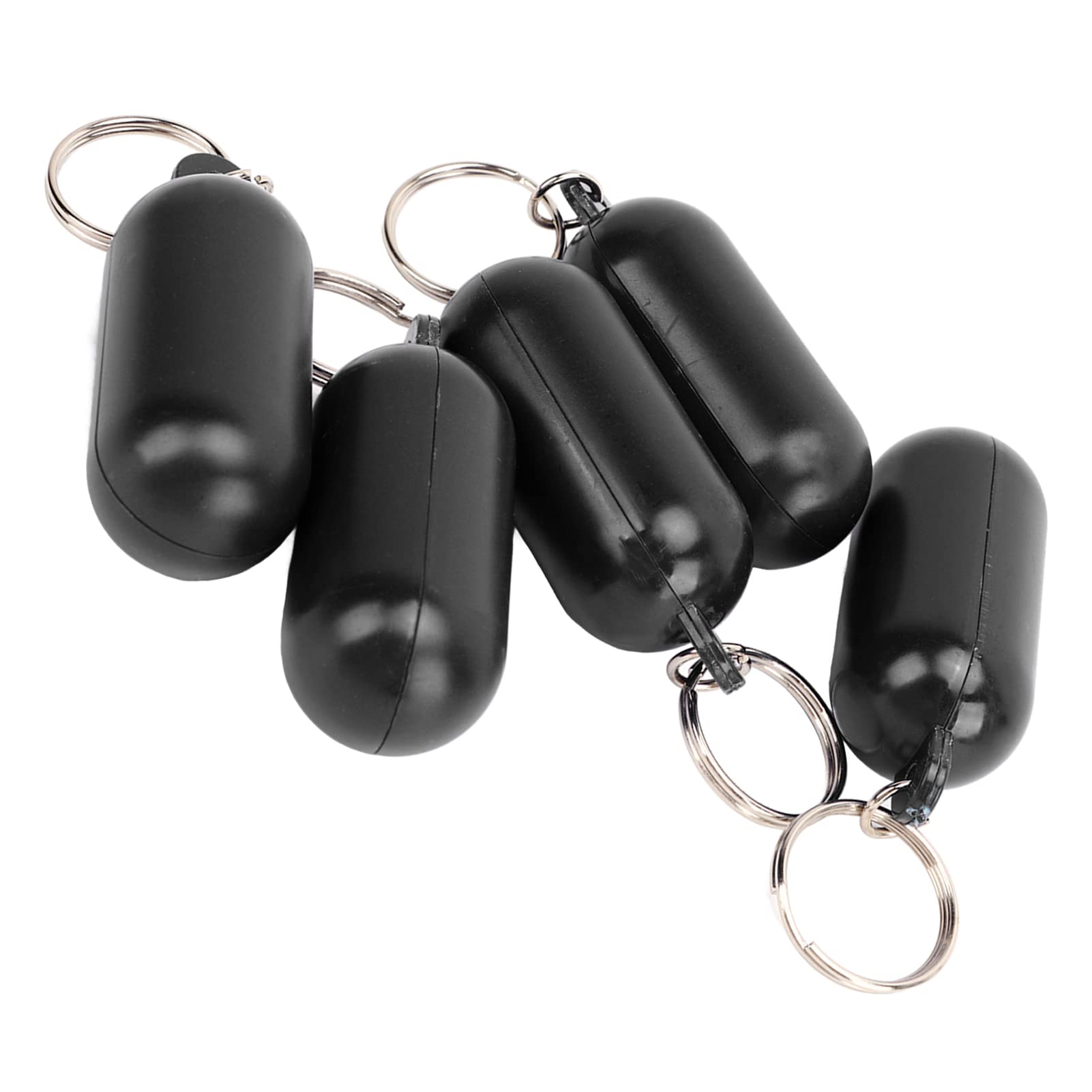 5PCS Floating Keychain, ABS Plastic Buoyant Key Ring for Keys, Black Floatation Keychain for Boating, Fishing, Kayak, Prevents Loss in Water(Black)