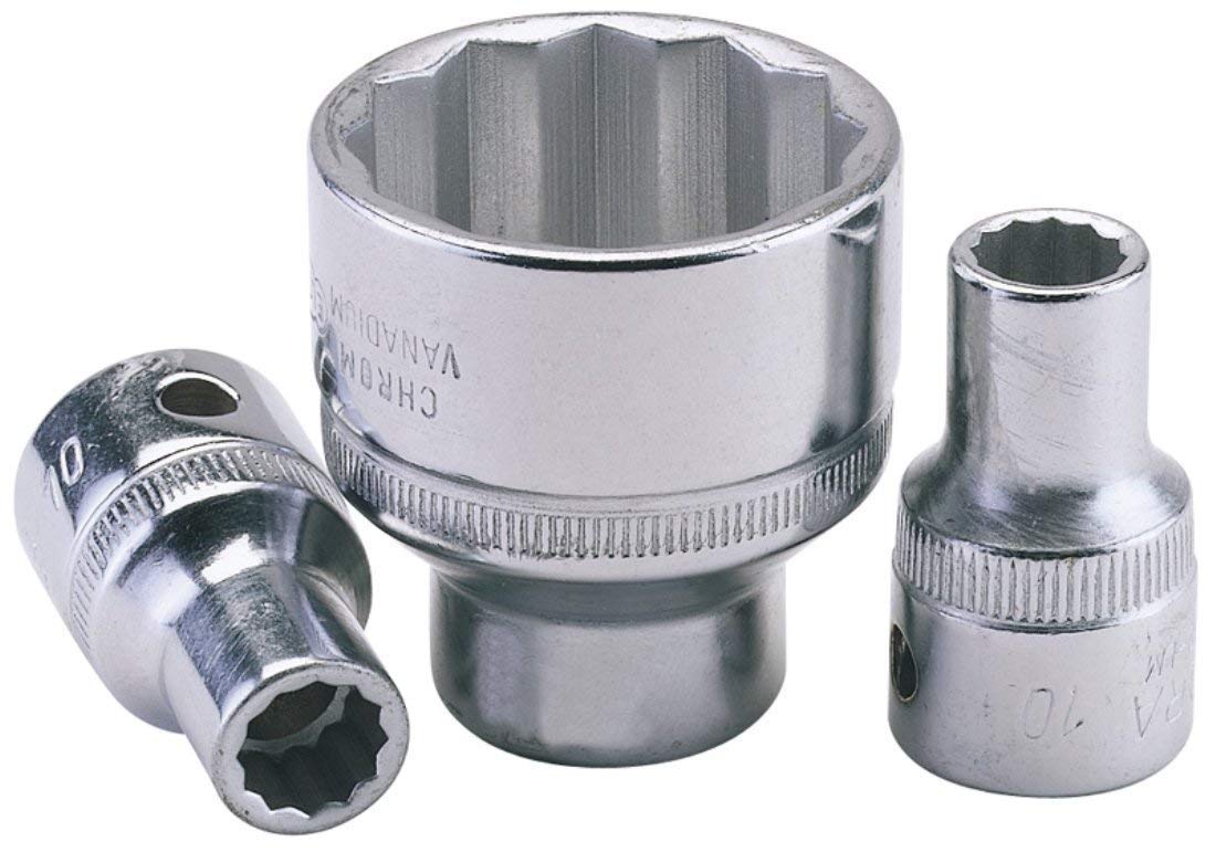 Draper 24608 Elora Bi-Hexagon Socket, 1/2" Square Drive, 15mm, Blue — image 1