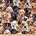 Elizabeth's Studio Dog Breeds Packed Dogs Black Fabric By The Yard