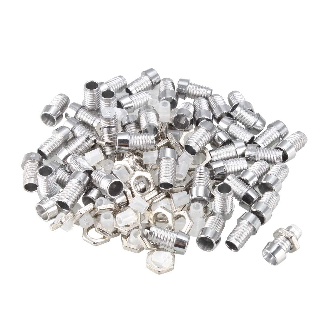 sourcing map 50pcs 3mm LED Holder Light Bulb Socket Plastic Chrome Plated for Light-emitting Diode Lighting