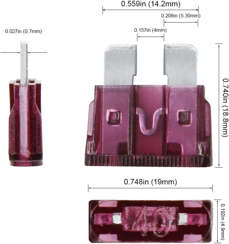 AHL 100pcs Auto Motorcycle Car Boat Truck Blade Fuse Box Assortment 5A 7.5A 10A 15A 20A 25A 30A 35A 40A 50A: Automotive