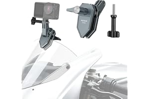 NEEWER Motorcycle Windshield Action Camera Clamp Mount, Aluminum Alloy Clip with 3 Prong Adapter & 1/4" Screw Hole Compatible