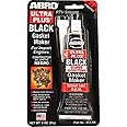 ABRO Ultra Plus 999 RTV Silicone Sealant and Gasket Maker, for Import Engines, Sensor Safe, Non-Corrosive, High Temp Silicone Sealant/Head Gasket Sealant, 650 Degrees F, 3 oz. Tube - Black