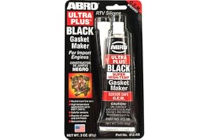 ABRO Ultra Plus 999 RTV Silicone Sealant and Gasket Maker, for Import Engines, Sensor Safe, Non-Corrosive, High Temp Silicone Sealant, 650 Degrees F, 3 oz. Tube - Black
