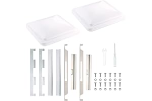 ONLTCO Expert RV Vent Lid Replacements (2-Pack) - Universal Fit for Trailers, Campers & Motorhomes, White Covers with Durable Metal Hinges, Compatible with Jensen, Ventline & Elixir Vents