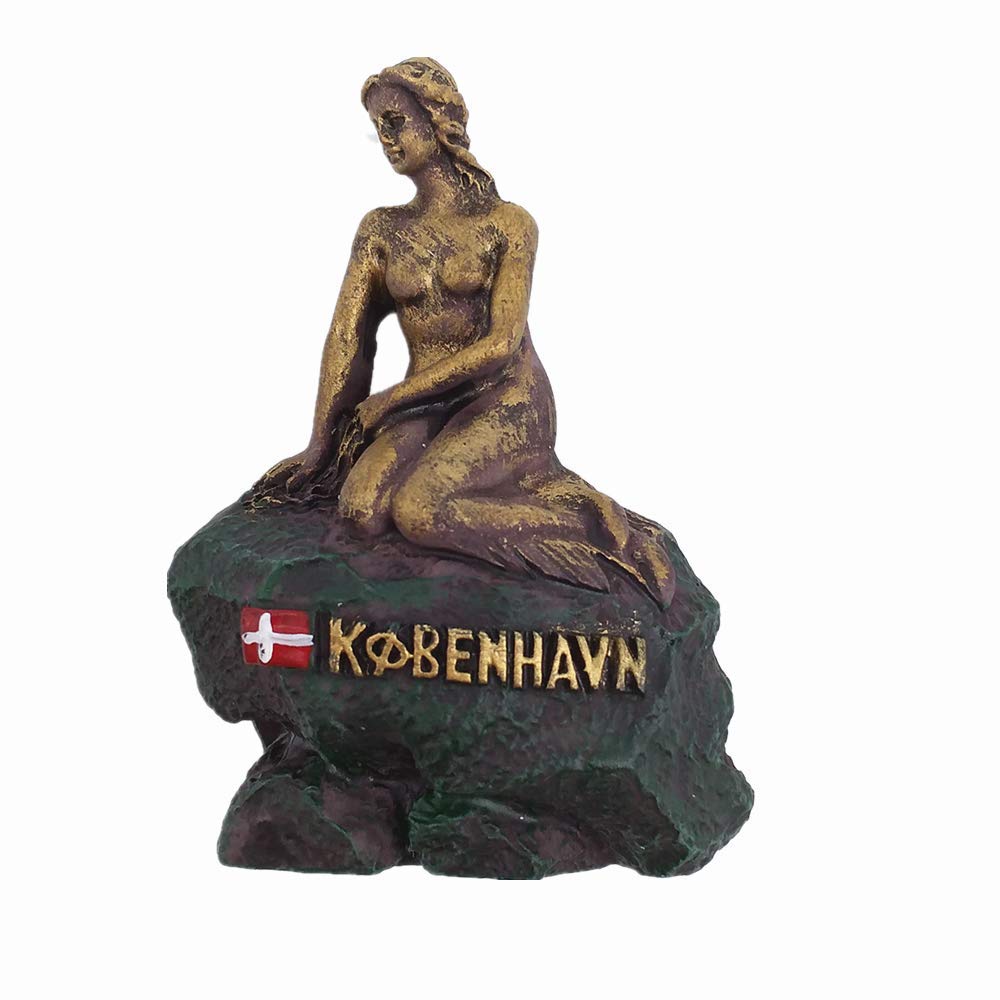 Mermaid Copenhagen Denmark 3D Fridge Magnet Souvenir Gift,Home & Kitchen Decoration Copenhage Denmark Refrigerator Magnet Collection