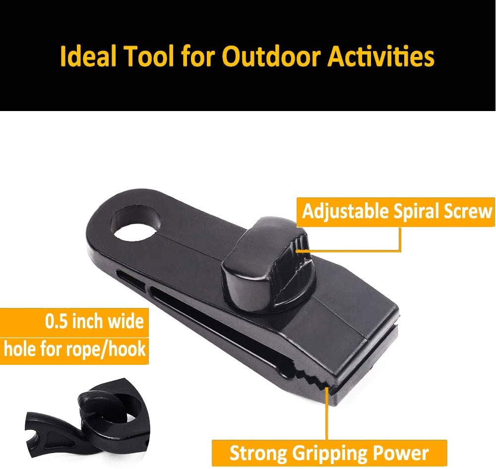 Fortuning's JDS Tarp Clips, Heavy Duty Thumb Screw - Strong Lock Grip Tent Clamps for Tarps, Awnings, Outdoor Camping, Caravan Canopies, Car Covers, Swimming Pool Covers (10 pcs) - - 
