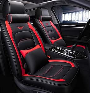 YRRC - Funda de Asiento de Coche de 5 Asientos, de Piel, Impermeable