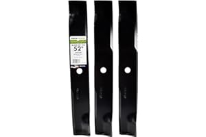 Maxpower 561145B 3 Blade Set for 52 in. Cut Hustler Mowers, Replaces OEM #'s 795526, 603995, 783753 and Dixie Chopper 30227-52X, Black