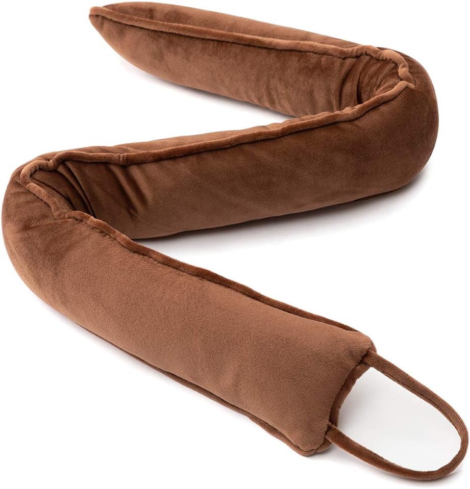 Draft Stoppers - DreamQuil Under Door Snake Draft Stopper Noise Air Door Draft Blocker Heavy Bottom Draft Guard Reduce Light Wind Door Seal Sweep for Outside Patio Exterior or Interior Doors 36 inch (Brown)