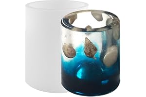 FUNSHOWCASE Large Shotglasses Epoxy Silicone Mold for Resin Casting Concrete Cement Plaster Chocolate Cookie Candy Ice DIY, Cylinder 4.4x3inch