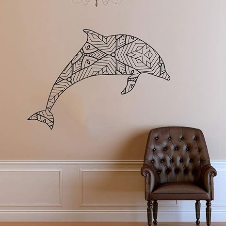 Amazoncom Adfljk Geometrical Dolphin Vinyl Decal Geometric