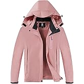 Womens Waterproof Rain jacket Lightweight Active Outdoor Raincoat with Removable Hood