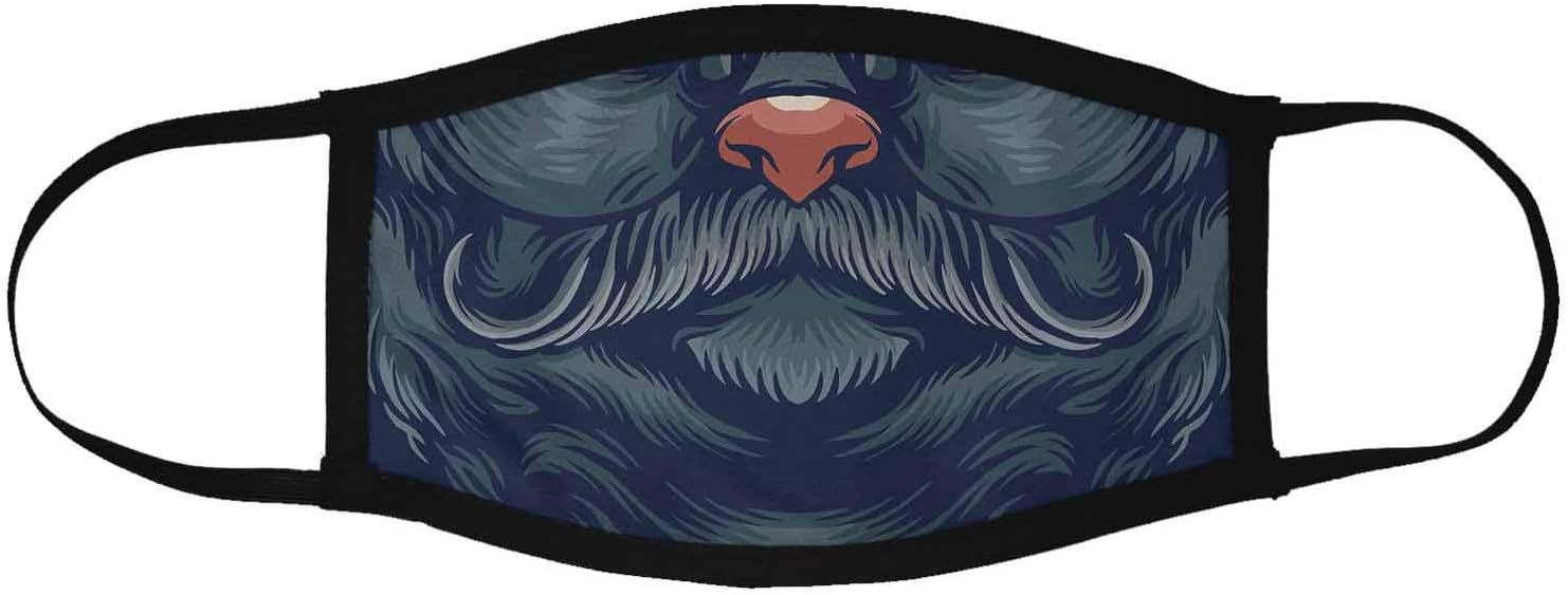 MADANYU Face Mask 3 Layer Printed Reusable Washable Cloth Face Mask - Protects from Dust, Pollen and Pollution - Designer Trendy Unisex - Mustach Cat