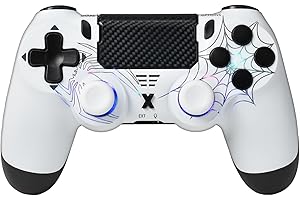 TYLOSAURUS Gaming Controller rcompatible with ps4/White spider design/wireless connections/Gamepad/Dual Vibration shock/6-axis Gyro Sensor/Audio Function/For PS4/PS4 Pro/PS4 Slim/PC