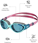 Speedo Biofuse 2.0 Women's Swimming Goggles Marine Blue Peacock Pink view 2