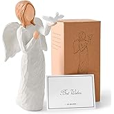 giteo bedding Angel Figurines Home Decor, Collectible Sculpted Hand-Painted Figure Figurines, Retirement Healing Gift for Women Teachers Nurses Doctors, Angels of Freedom and Love
