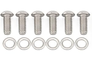 JIATABAN 6 Pcs Derby Cover Screws Engine Caps Bolts Kit Stainless Steel for Harley 2004-2022 Sportster 883 XL XR 1999-Later Touring Road Glide Street Glide Road King Electra Glide Trike Dyna Softail (Silver)