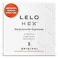 LELO HEX Original Ultra Thin Condoms with Increased Strength, Male Condom, Lubricated Condoms for Men, 2.12-Inch/54 mm Diamet