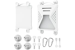 ACOVER ACOVE Suction Car Cup Mount for Starlink-Mini,2-in-1 Satellite Dish Mounts Protective Silicone Case & Strong Suction Cup Stable Satellite Signal with Hook & Handle for Car Window/RVs/Road Trips,White