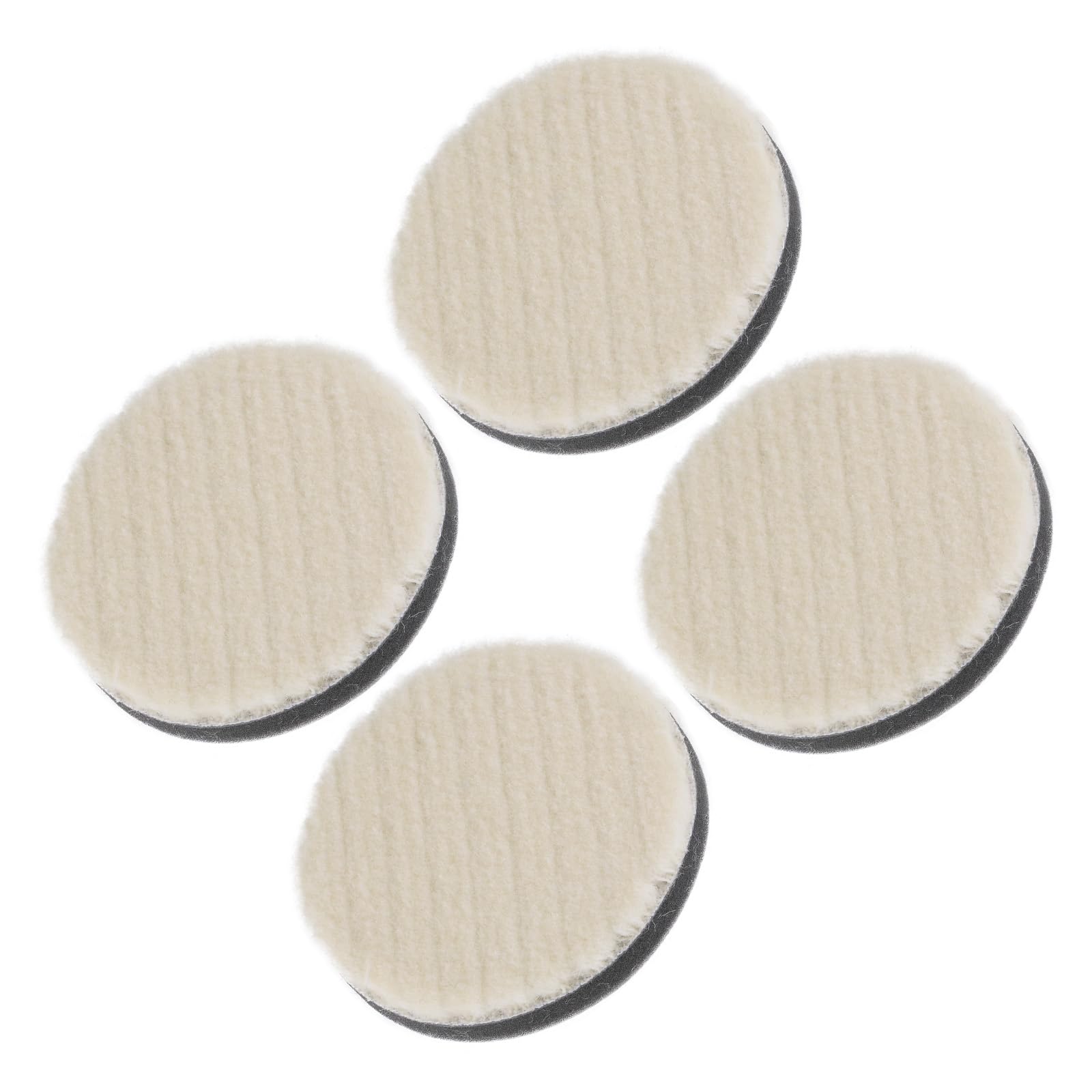 CoCud Wool Felt Sponge Polishing Pad, 3" Diameter, Wool Polishing Pad with a Thickened Sponge Buffing Wheel - (Applications: for Polishing Metal, Wood, Plastic), 4-Pieces