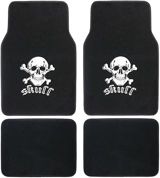 Amazon Com Bdk White Skull Design Carpet Floor Mats For Car Suv