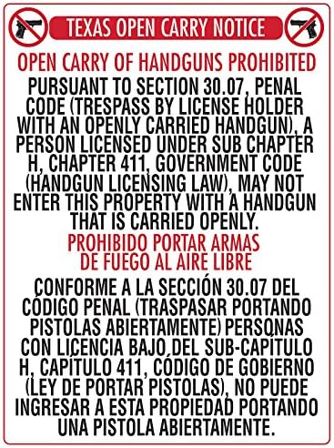 30.07 No Hand Gun Sign Bundle Package (2 posters for 1 price!)