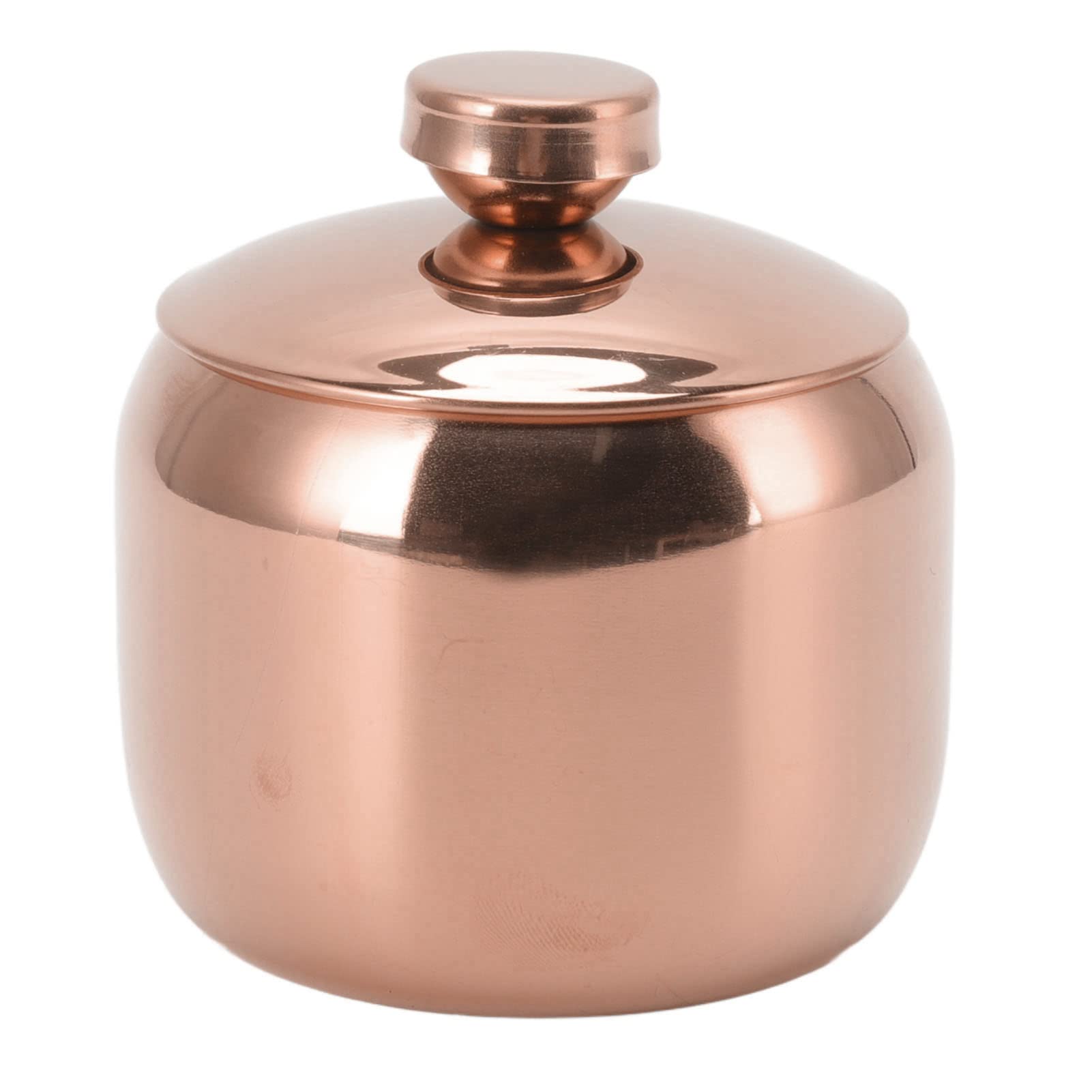 Pilipane Seasoning Bottle,Stainless Steel Seasoning Box Spice Jar Set,Seasoning Bottle Rotary Seal,Sugar Bowl,Metal Drum Shape Small Condiment Container with Lidfor Salt Sugar Coffee Tea (Rose Gold)